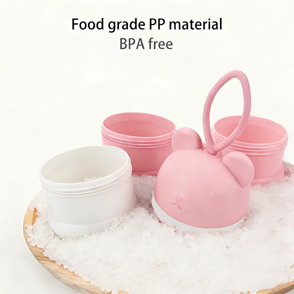 Premium Baby Milk Powder Container, Portable Compartmentalized Storage Box for Travel & Baby Food Supplement