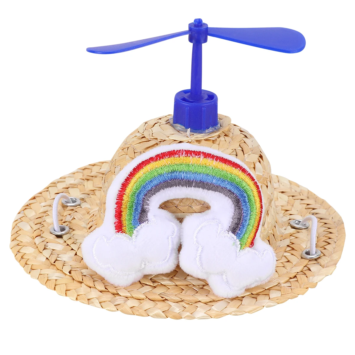 

Pet Hat Straw Photo Props Adjustable Chin Strap Durable Safe Cute Dog Hats Outdoor Use Woven Decorative