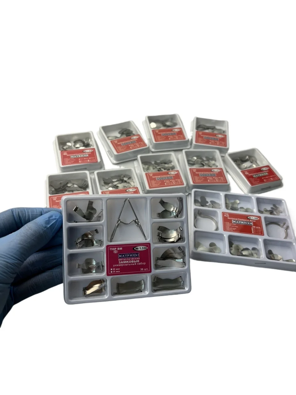

Система секционных матриц V3 (36 шт.) – контурные ленты и разделительные кольца, автоклавируемый набор для реставрации моляров