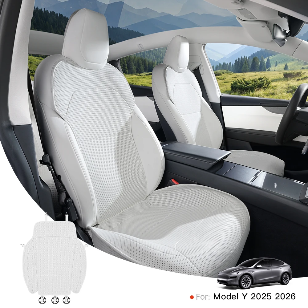 YZ For Tesla Model Y YL Juniper 2026 PU Leather Seat Cushion Full Set Ventilated Breathable Split Seats Covers All Season Access