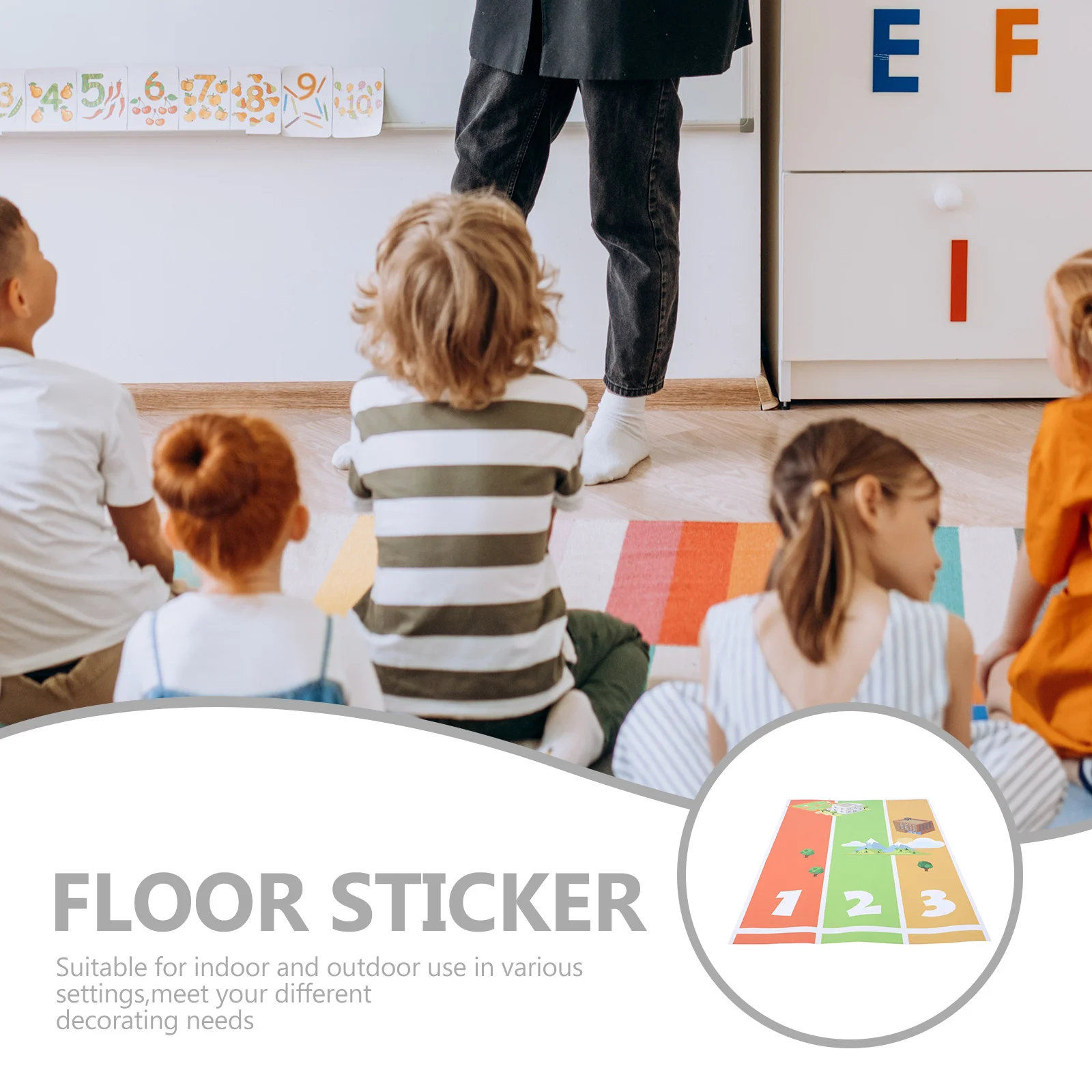 Adesivo per pavimento in pista colorato cartone animato Nastro stradale in PVC Decorazione di passaggio per parco giochi per nastro da pista per uso interno ed esterno