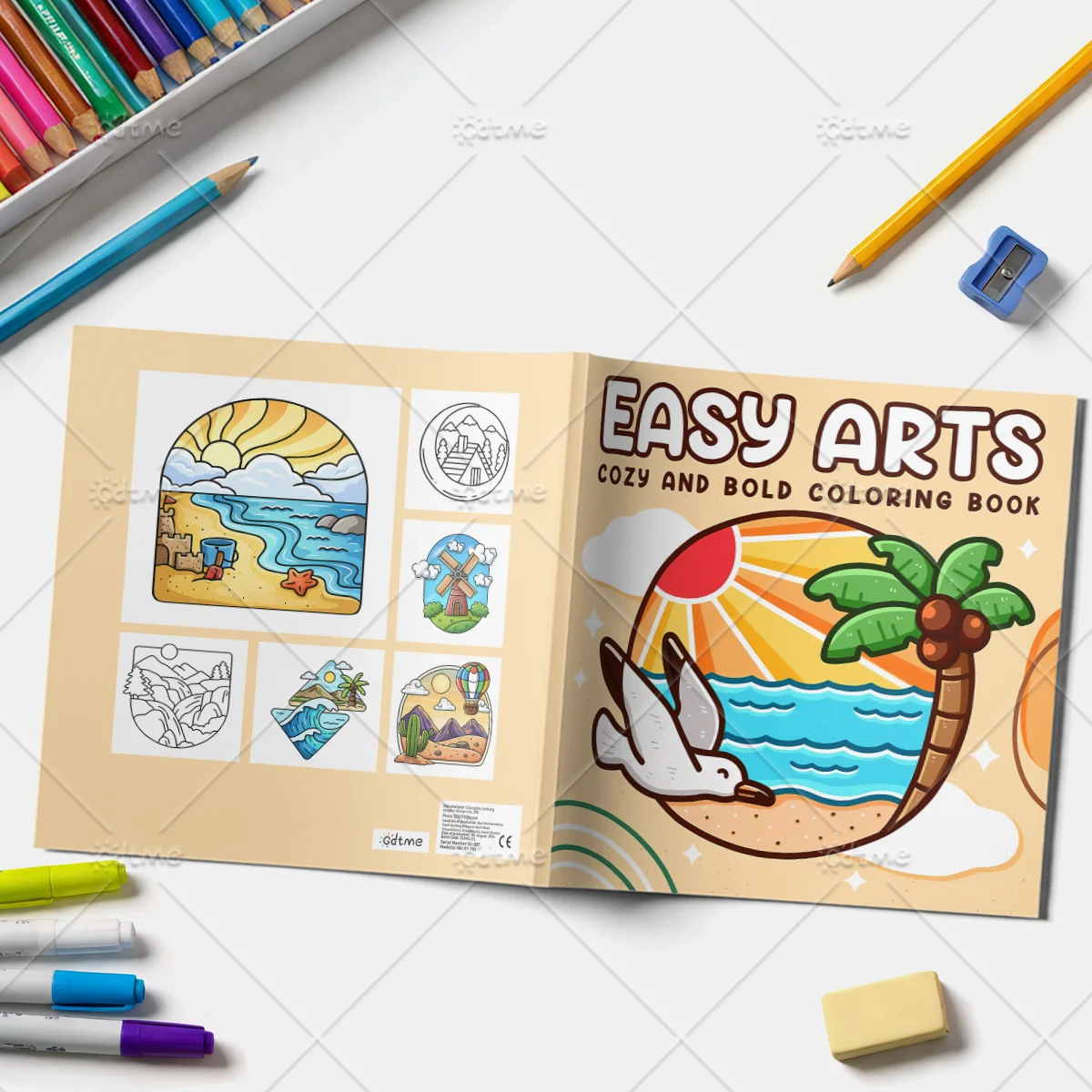 EASY ARTS Malbuch für Erwachsene und Jugendliche mit niedlichen, gemütlichen täglichen Aktivitäten zur Entspannung (Cozy Spaces Coloring) – Detail 2