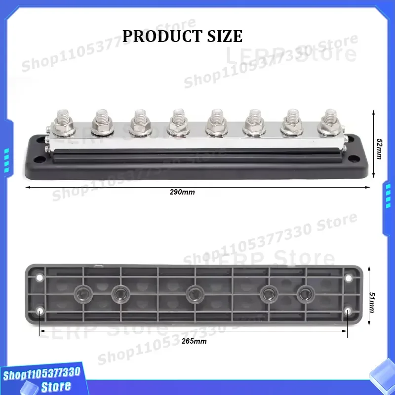 Heavy Duty 600A Copper Busbar 8 Steel High Quality PCB Wiring Board for RV Yacht Neutral Connection Reliable Electrical