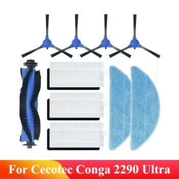 Para cocotec conga 2290 ultra aspirador de pó robótico substituição rolo escova lateral mop pano filtros hepa casa peças reposição