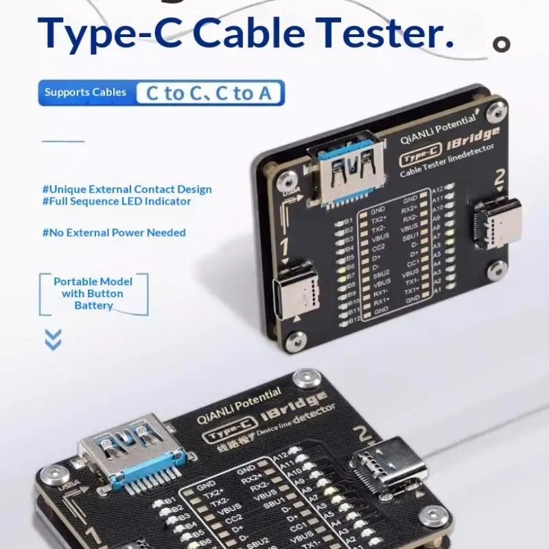Type-C Cable Tester Suitable For IP/Android Fast Detection Of Short Circuit Test Board For Phone Repair Tools