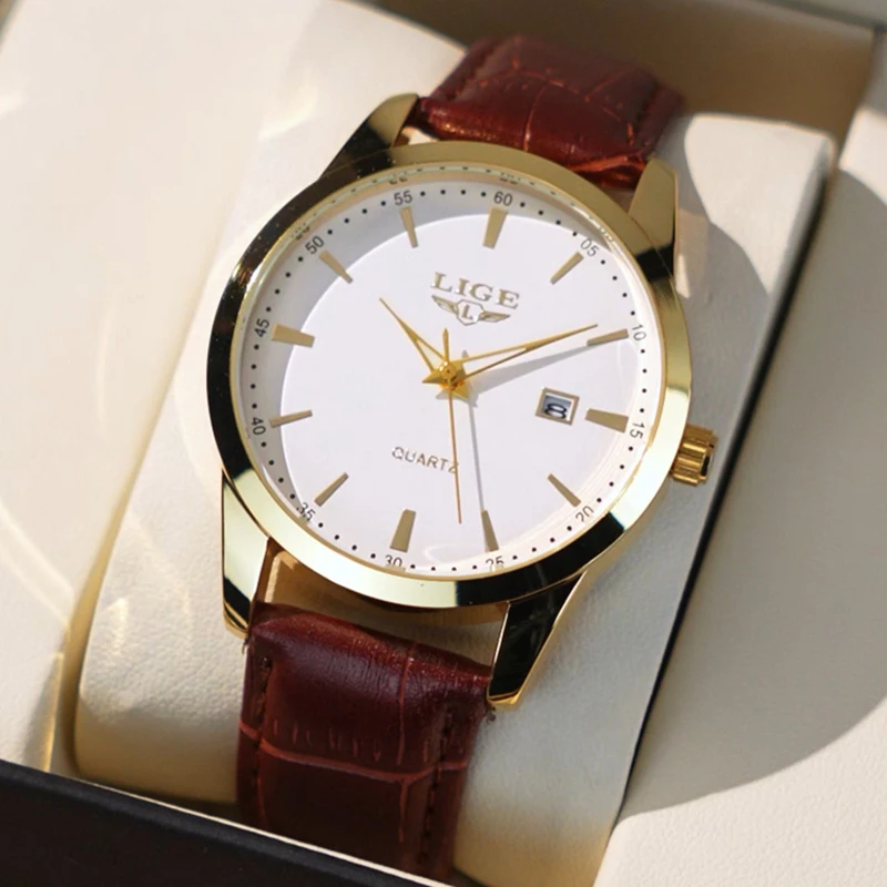 

LIGE модные роскошные мужские часы деловые повседневные кварцевые часы мужские водонепроницаемые светящиеся наручные часы с автоматической датой мужские Reloj Hombre