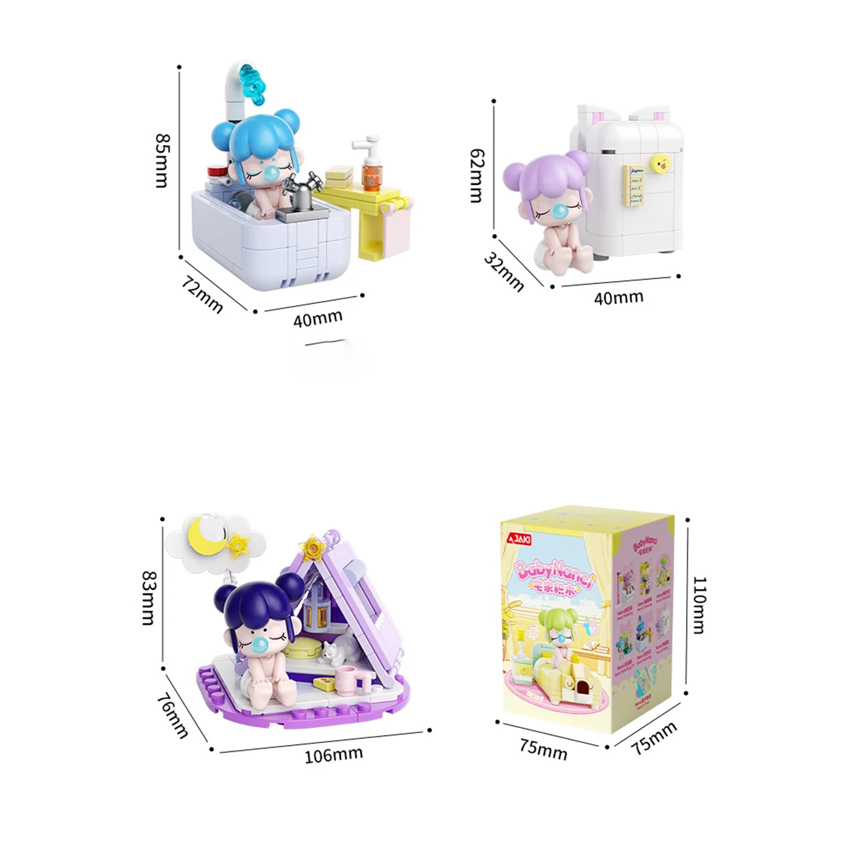 Nanci HK102 Stay Home Series اللبنات صندوق أعمى لتقوم بها بنفسك تجميع دمية لعبة هدية للفتيات