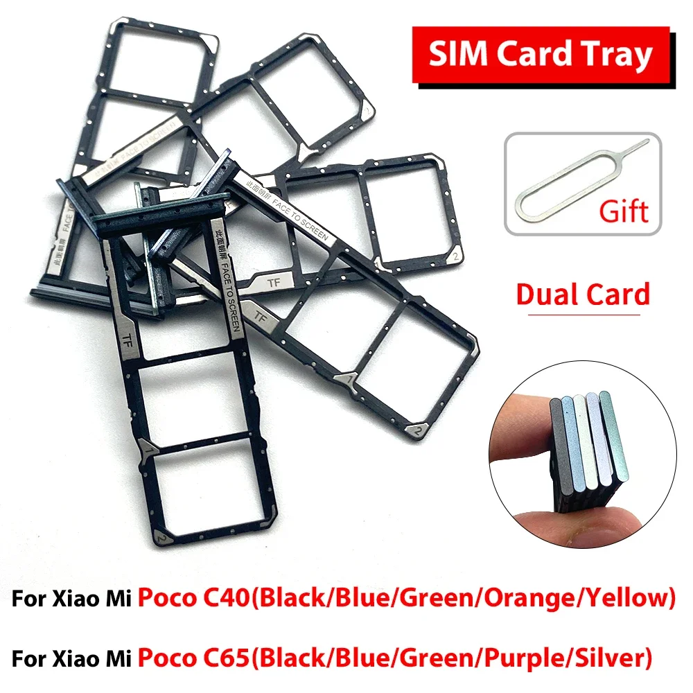 For Xiao Mi Poco C40  Poco C65 Poco C75 Sim Card slot tray Holder repair part