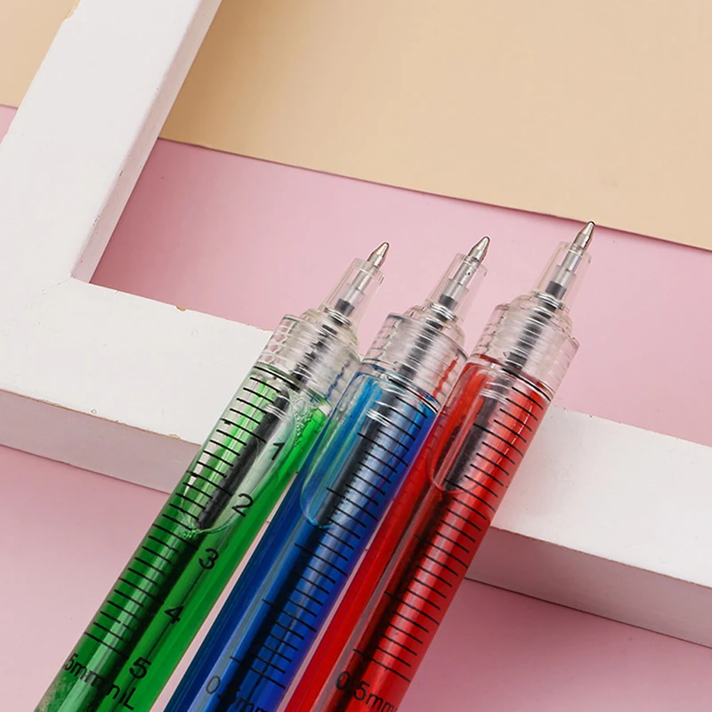 Multi Color Novelty Syringe Needle Shape Ballpoint Creative Styling Needle Pen Office School Stationery Pen Ballpoint Pen