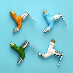 Grifo macho montado en la pared para lavadora, manguera de agua de plástico, conector rápido, 4 colores, 1/2 pulgadas, para jardín y balcón