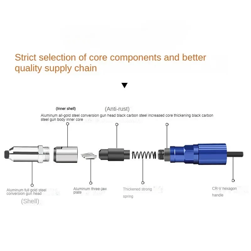 Электрический пистолет с заклепками 2,4 мм-4,8 мм, портативный пистолет с заклепками и гайками, адаптер для дрели, домашний штепсельный заклепочный инструмент, беспроводной набор инструментов для заклепки