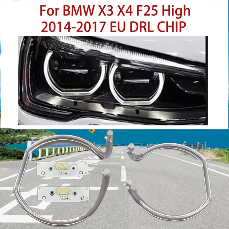 Daytime Running Lights For BMW X3 X4 F25 2014-2017 LED European Angel Eye White Light Car DRL CHIP Ballast Luminous Tube Module