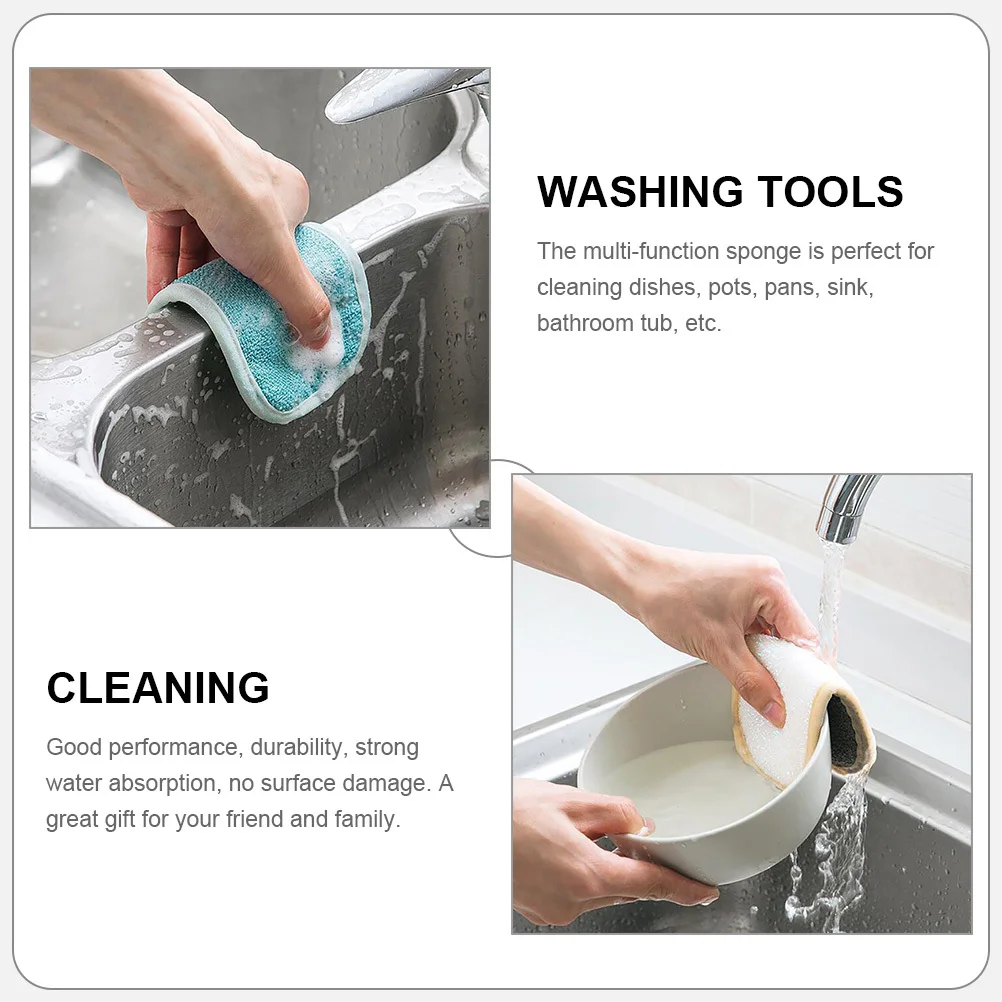 

8Pcs Multi-Function Cleaning Sponges Bathroom Kitchenware Washing Tools Durable Scrub Sponge Strong Water Absorption No Surface