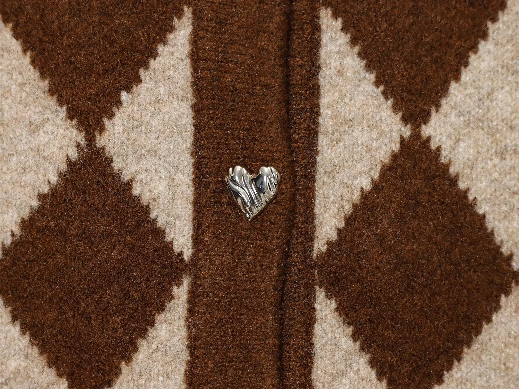 المرأة المتناقضة Argyle سترة متماسكة الإناث س الرقبة طويلة الأكمام واحدة الصدر سترة معطف سيدة الرجعية عالية الخصر سترة