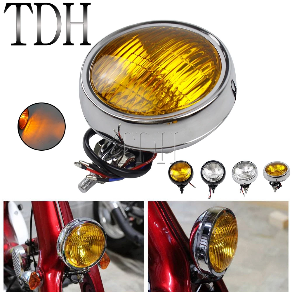 Vintage Amber Lens Motorcycle Aluminum 4.5\