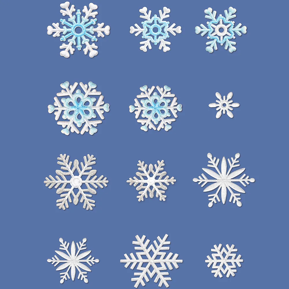 Snowflake Self-adhesive Embroidery Patches For Clothing Kids DIY Applique Scratch Patch Decorative Pphone Case Bag Badges