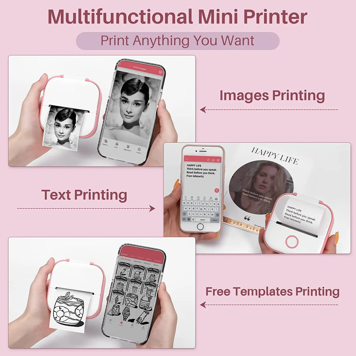 Phomemo T02 Mini Portable Printer Thermal Printing 53mm Sticker Wireless Inkless Mini Pocket Printer Self-adhesive Label Printer