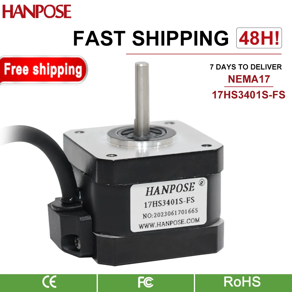 HANPOSE  42 motor Nema17 motor 1.5A 40N.CM 17HS4401S-FS for 3D printer CNC XYZ  Waterproof motor captive Stepper Motor