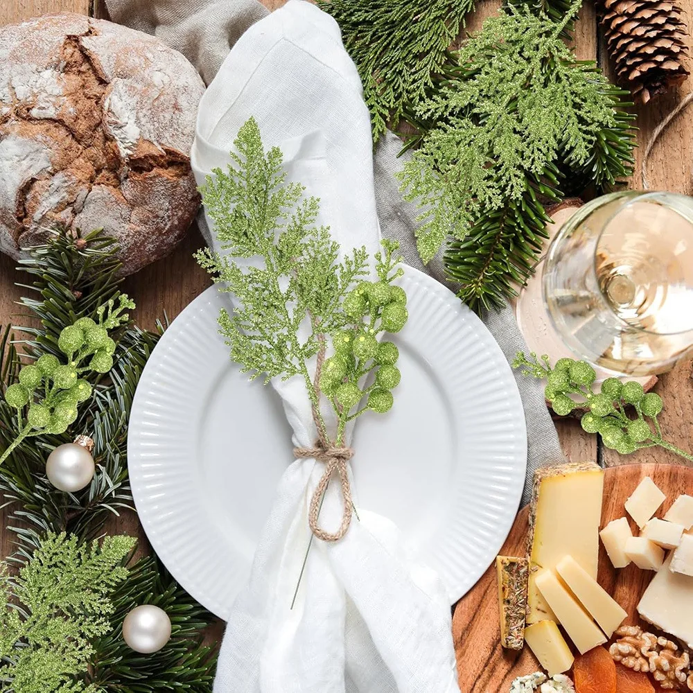 10 Stück künstlicher Beerenstrauß Weihnachtsdekoration Weihnachtsbaum Anhänger Ornament für Zuhause Raumdekoration Neujahr 2026 Geschenke Zubehör – Detail 12