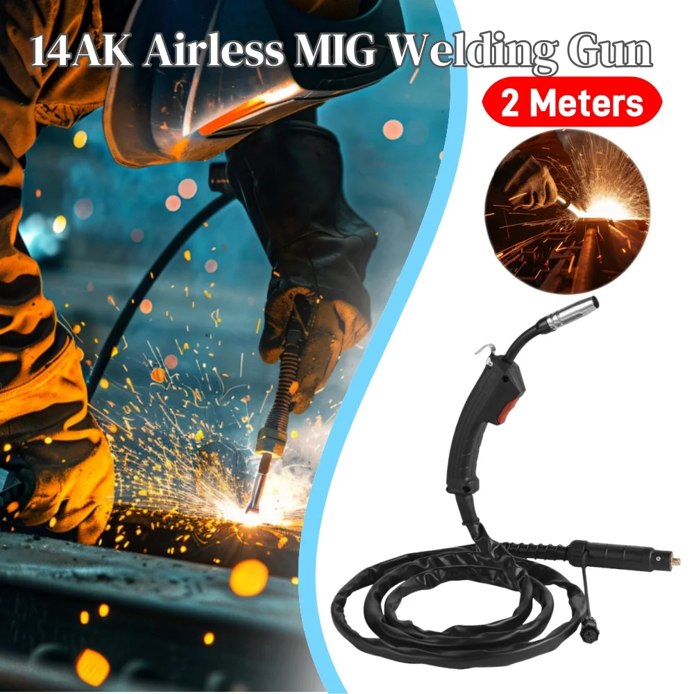 

Полуавтоматическая сварочная горелка F180 180A FLUX, 2 м, для MIG-сварки, малогабаритный сварочный аппарат, для проволоки с флюсом