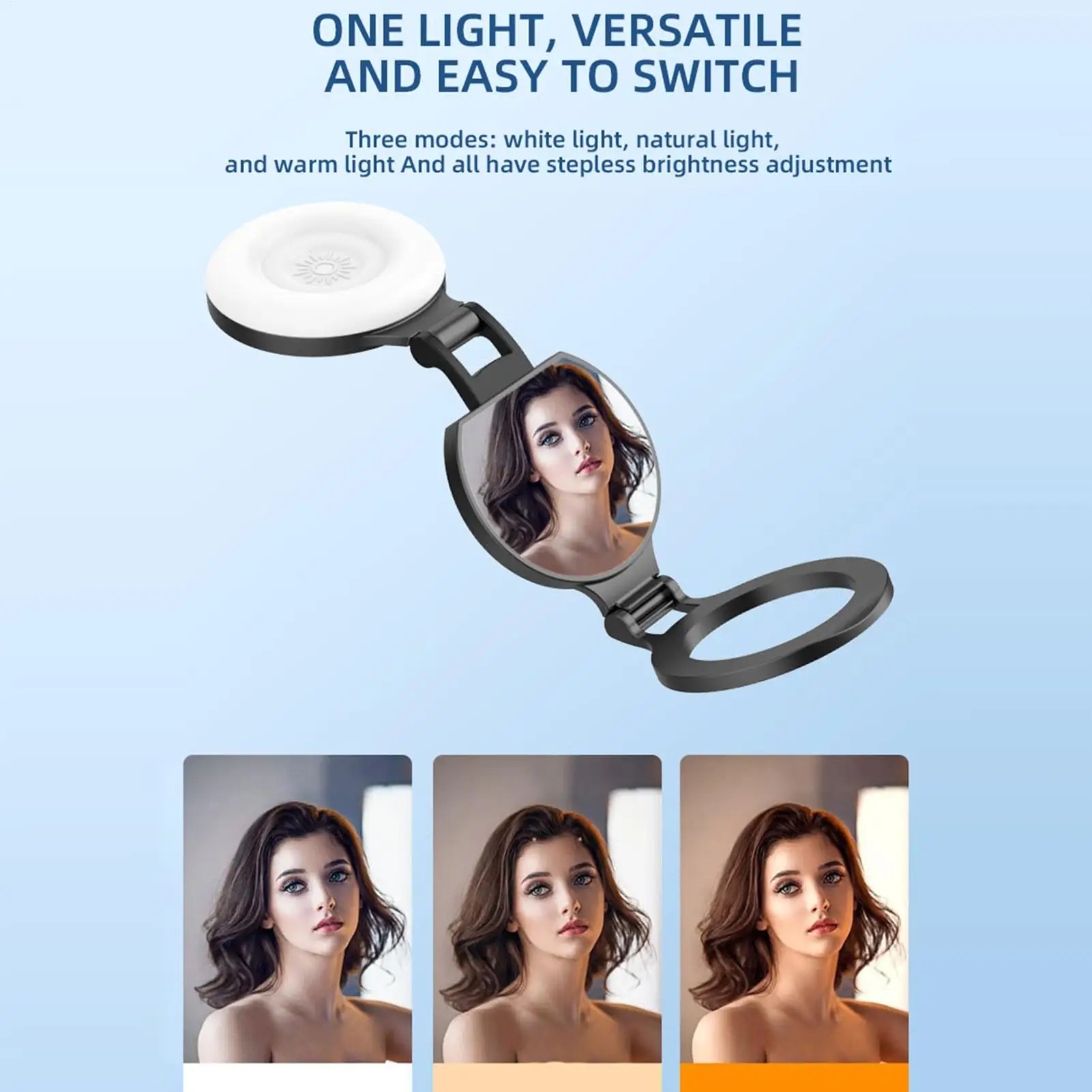 ضوء ملء مغناطيسي ناعم قابل للتعديل مع مرآة ضوء سيلفي للتجميل المغناطيسي للهواتف لمكياج التصوير الفوتوغرافي للعمل #4
