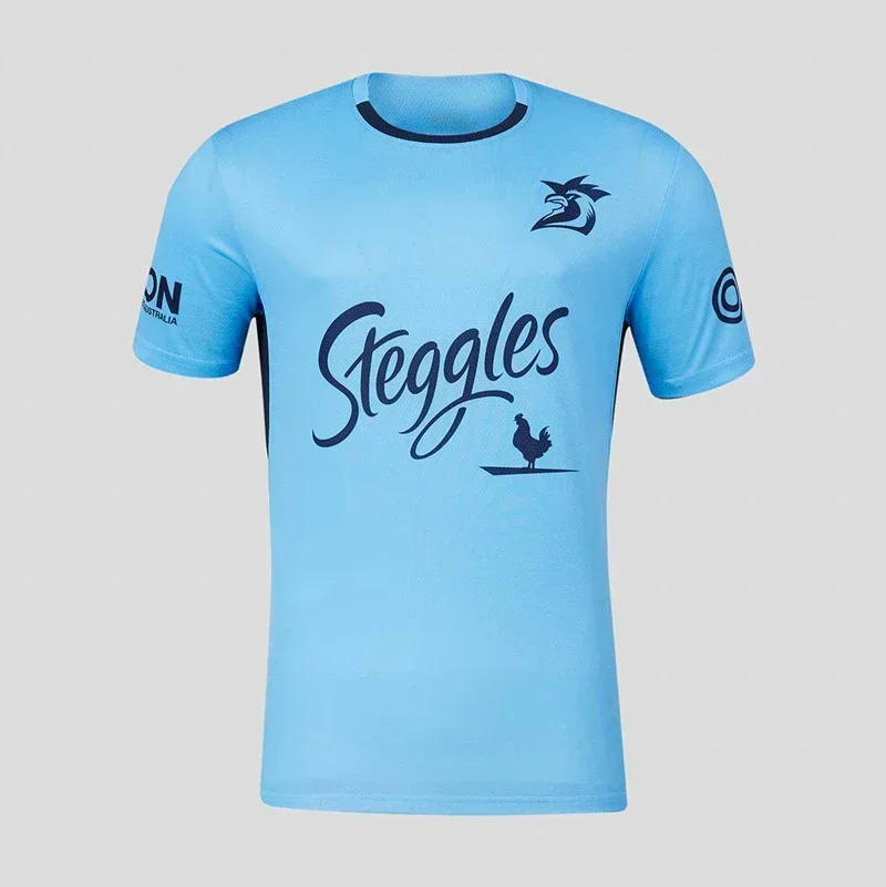 

2025 Sydney Rooster Rugby Men's and Women's Short Sleeve High Quality 3D T-Shirt Summer Outdoor Fitness Crew Neck T-Shirts Tops