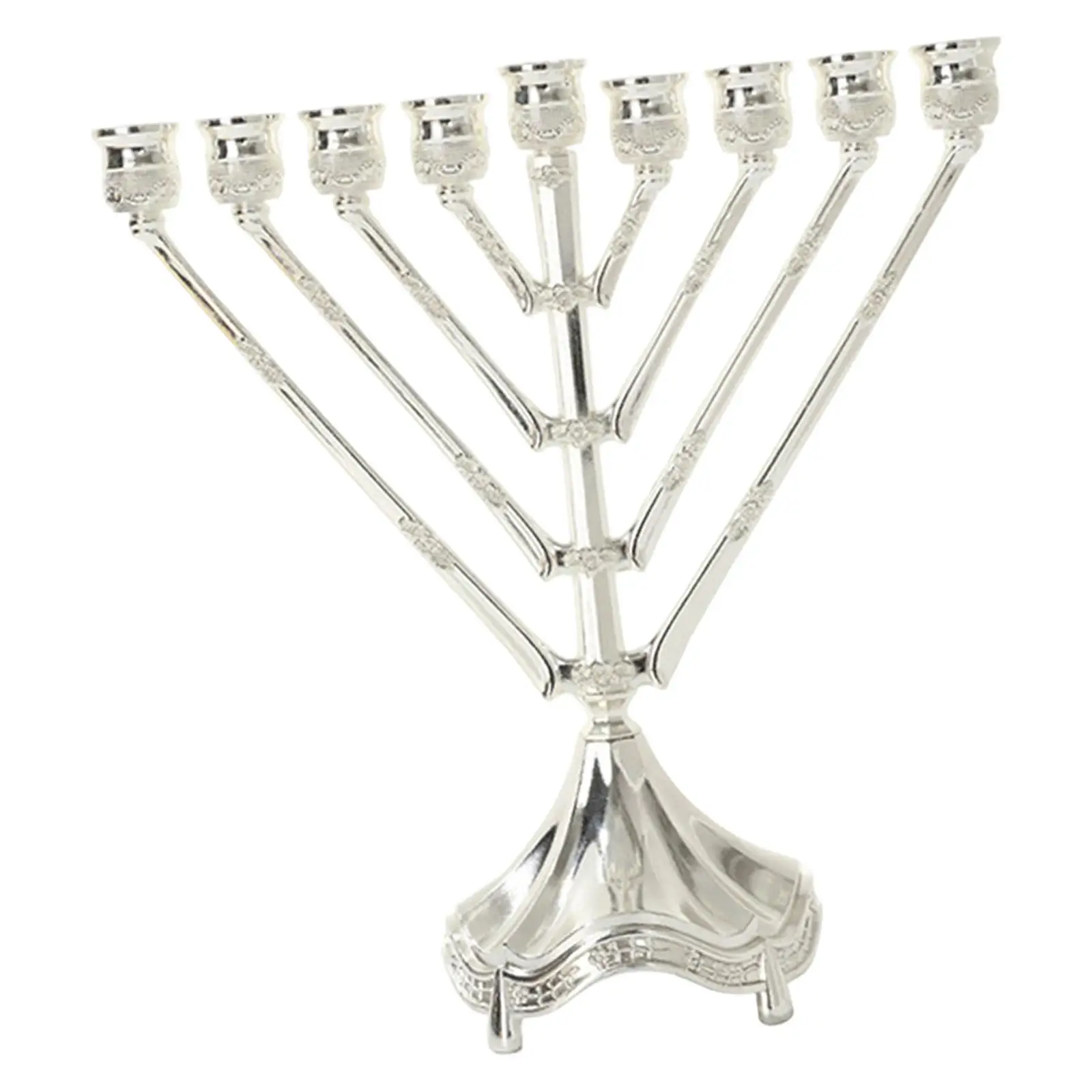 Zinc Alloy 9 Branch Menorah Candelabra for Holiday Decor Sturdy 10.4x9.4inch