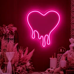 Love Heart Shape Neon Sign Wall Hanging LED Neon Lights USB for Wedding Living Room Home Party Birthday Decoration Neon Lamps