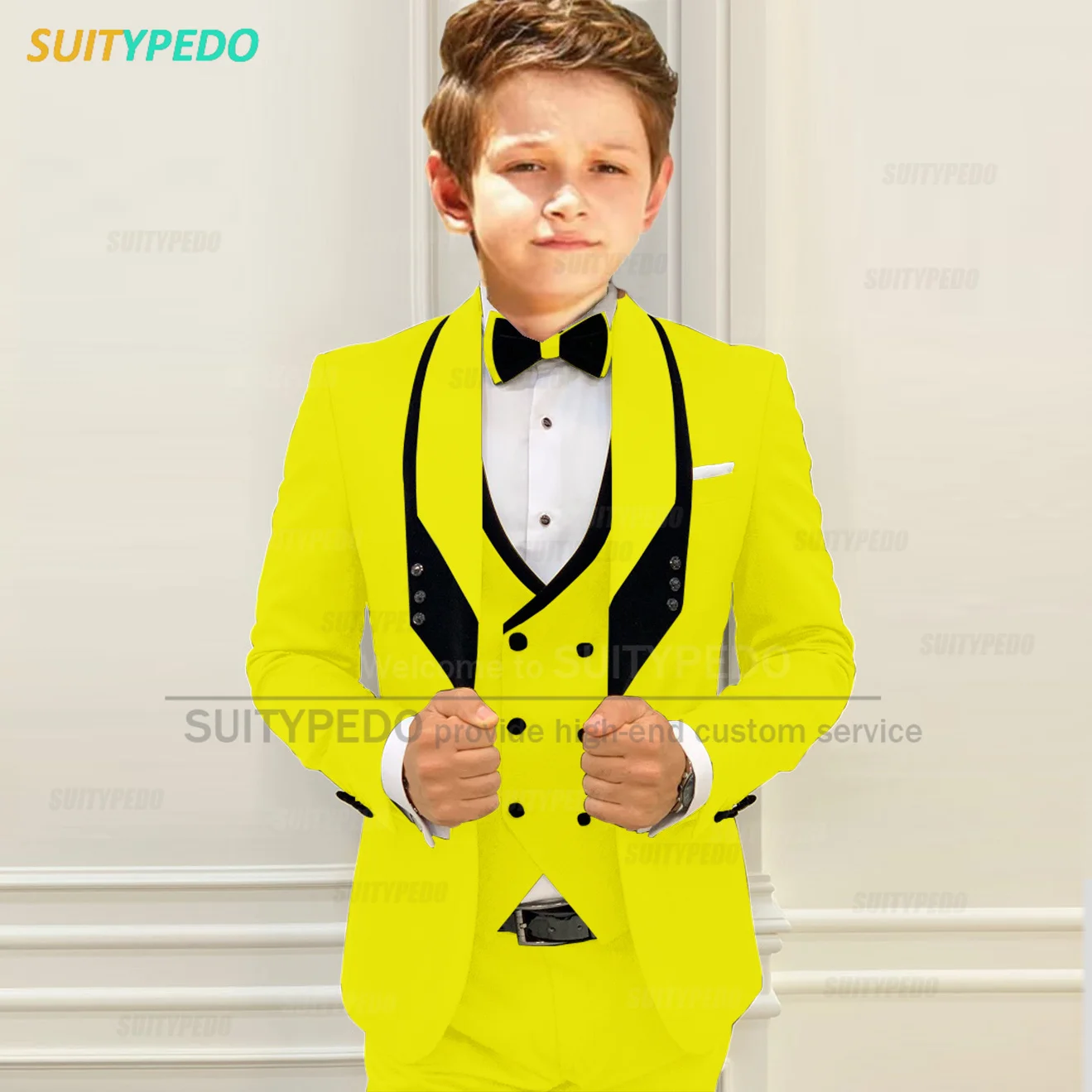 Costumes blancs sur mesure pour garçons, ensemble blazer et pantalon glacé pour enfants, smokings pour enfants, zones de fête de mariage, anniversaire d'ecoming, mode, 3 pièces