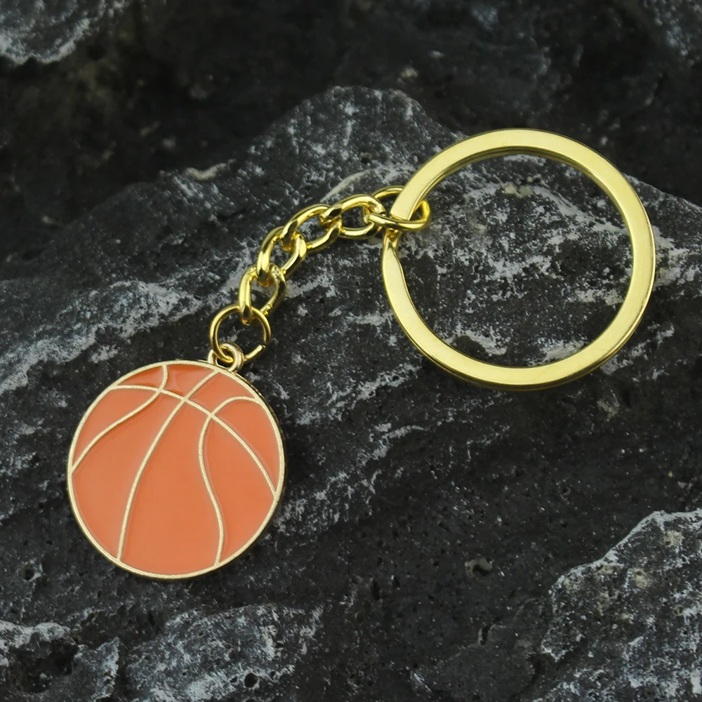 سلسلة مفاتيح أنيقة لكرة القدم والبيسبول والتنس والرجبي ملونة المعلقات لون ديي الرجال المجوهرات سيارة مفتاح سلسلة تذكارية للهدايا