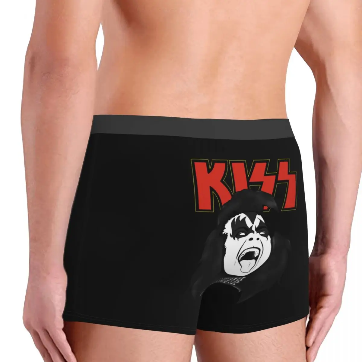 Male Sexy Gene Simmons Kiss Band Underwear Heavy Metal Boxer Briefs Men Soft Shorts Panties Underpants