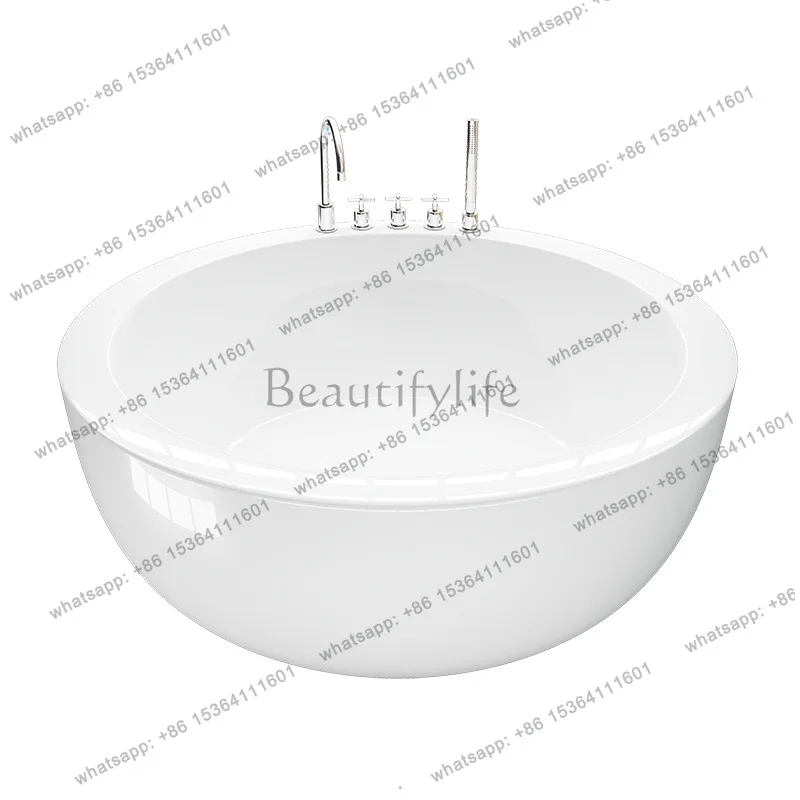 Manufacturer wholesale, hotel acrylic double adult freestanding round bathtub 1.5 meters