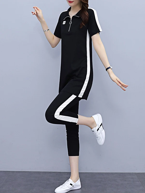 

Summer 2026 New Women's Fashionable Casual Sporty Slimming Two-Piece Set Elegant Youthful Looking Trendy Pants Ensemble