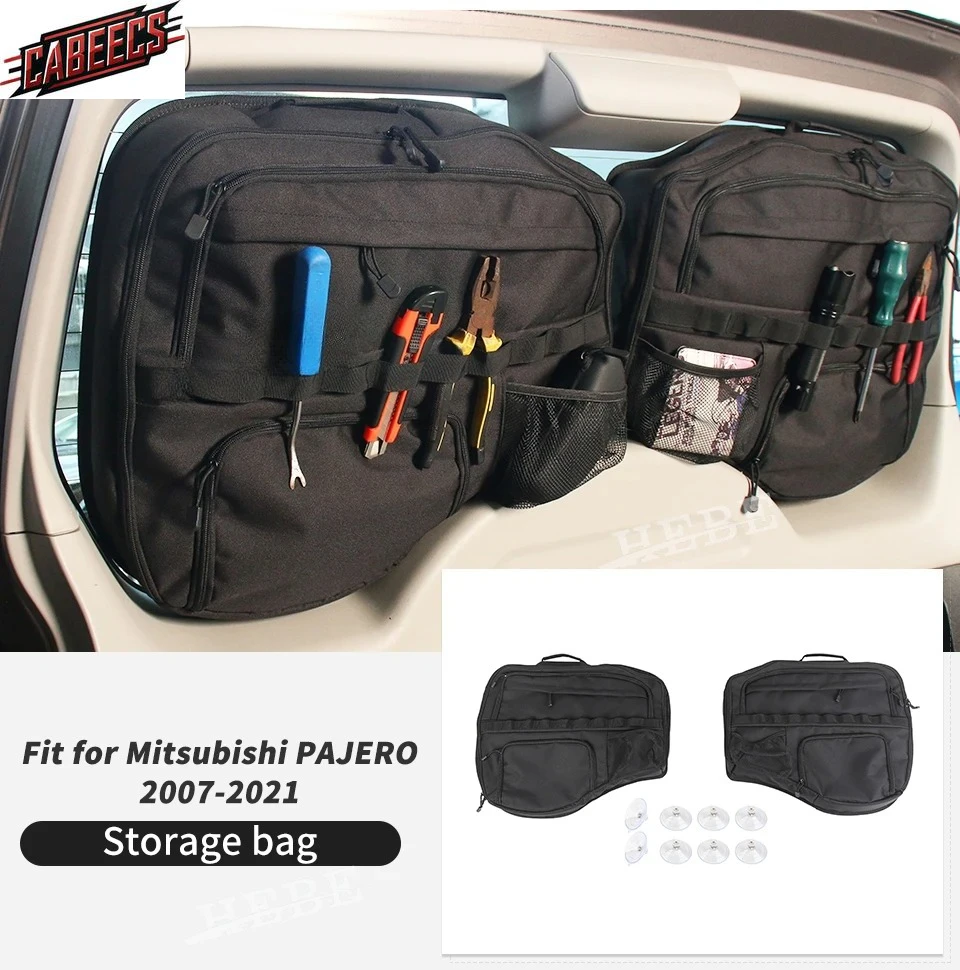 

For Mitsubishi Pajero 2007-2020 2021 Car Large Capacity Trunk Tailgate Organizer Storage Bag Tool Kit Storage Car Accessories