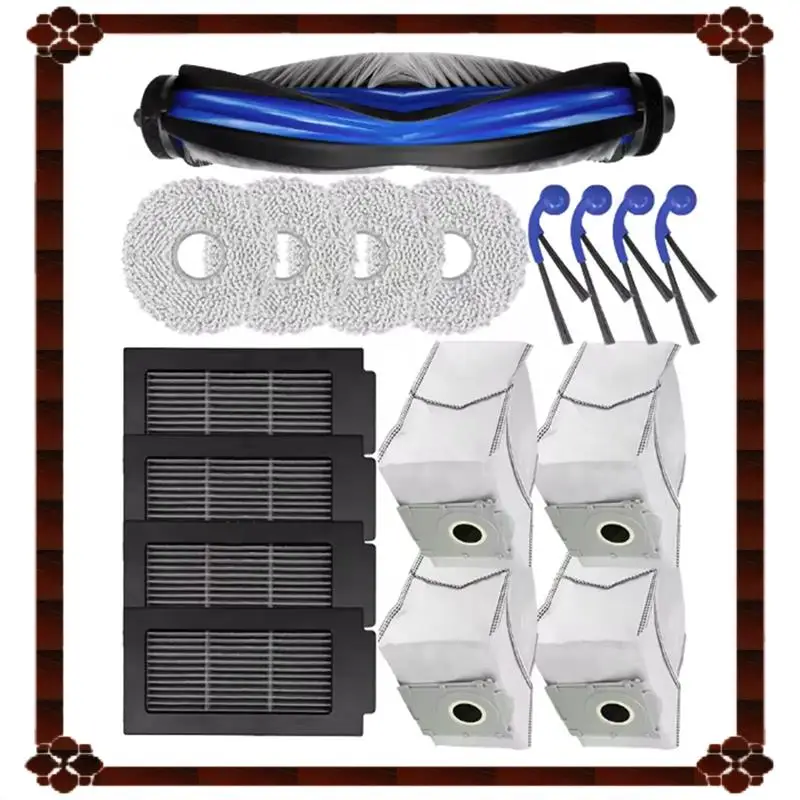 تسليم 24 ساعة لـ Ecovacs Deebot T30C Omni / T30C Pro Omni قطع غيار المكنسة الكهربائية فرشاة مكنسة كهربائية تصفية كيس لجميع الغبار ممسحة القماش