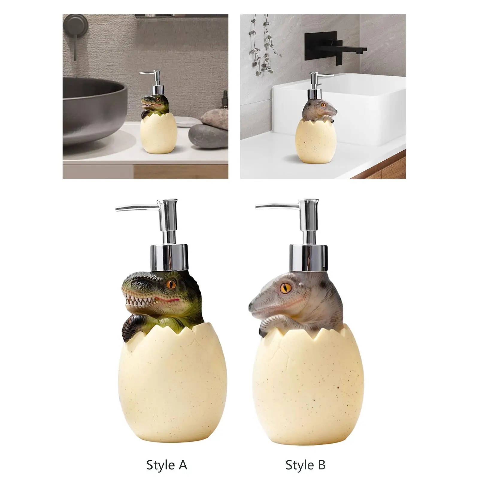 Exquisite Dinosaur Vinyl Soap Dispenser Bathroom Accessory Pump for Liquid Soap Holder in Kitchen or Bedroom
