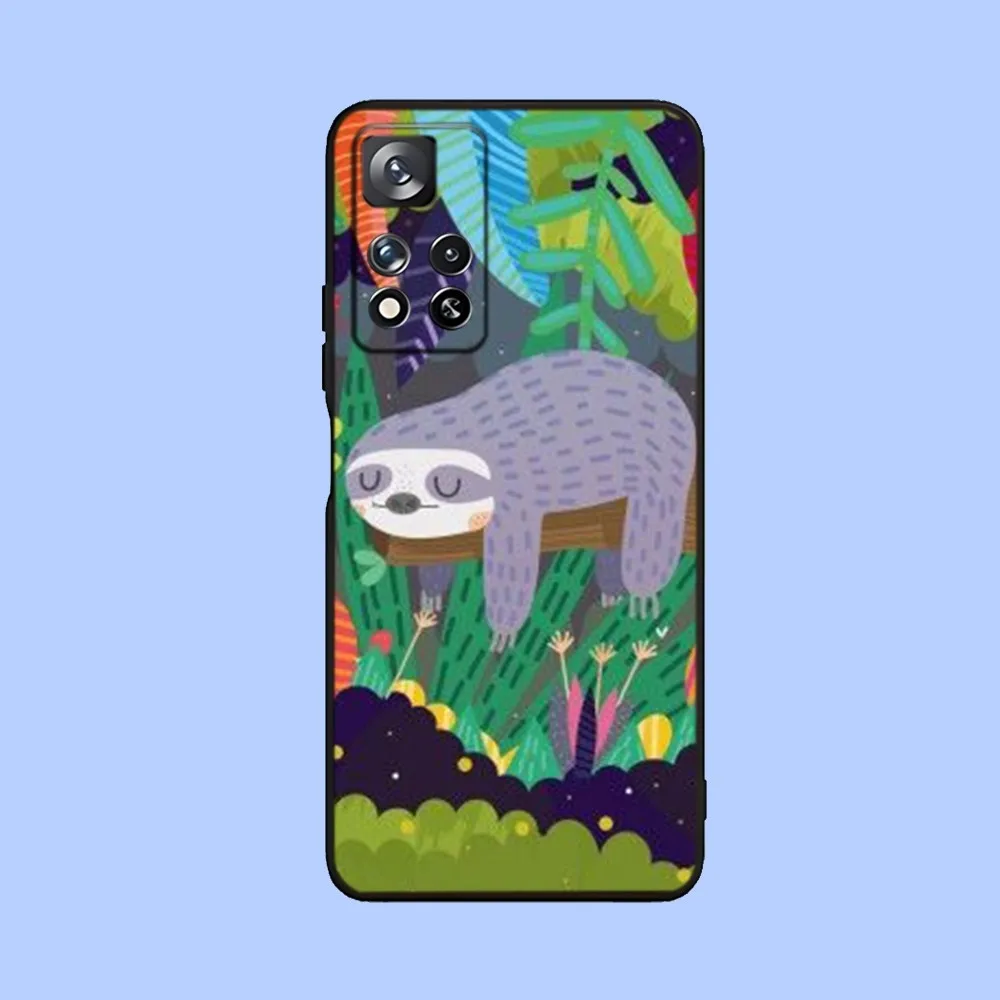 Cartoon Anime Sloth Leopard   Phone Case For Samsung Galaxy A13,A21s,A22,A31,A32,A52,A53,A71,A80,A91 Soft Black Cover