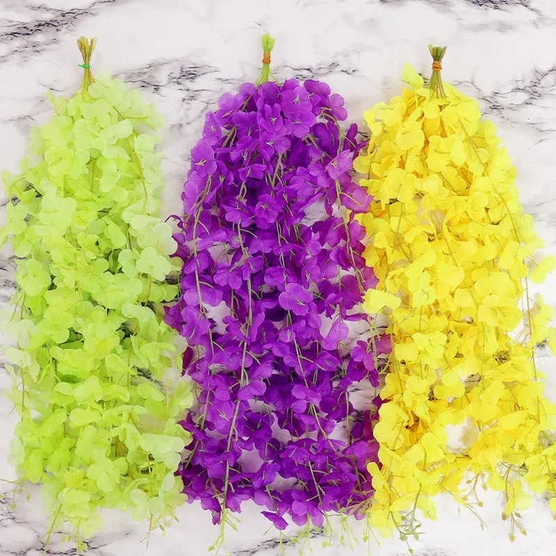 

Simulated Wisteria Flower Wedding Home Wedding Decoration Embroidered Ball Wall Hanging Silk Cloth Fake Flower Photography Props
