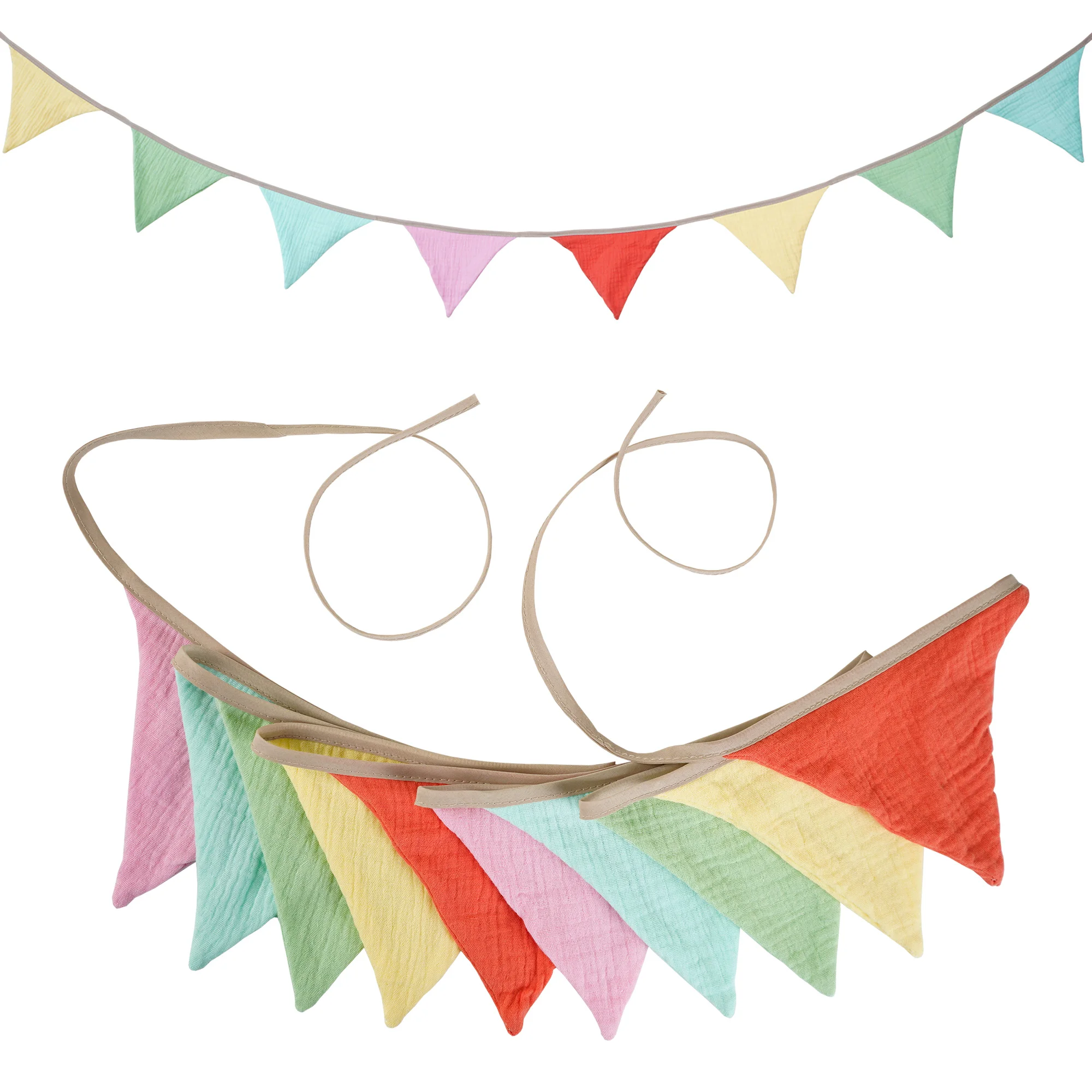 2,6 m große Wimpelkette aus Stoff für Kinderzimmer, 10-Dreieck-Wimpel-Flaggen, Party-Dekoration, Banner für Zuhause, Babyparty, Karneval, Girlande