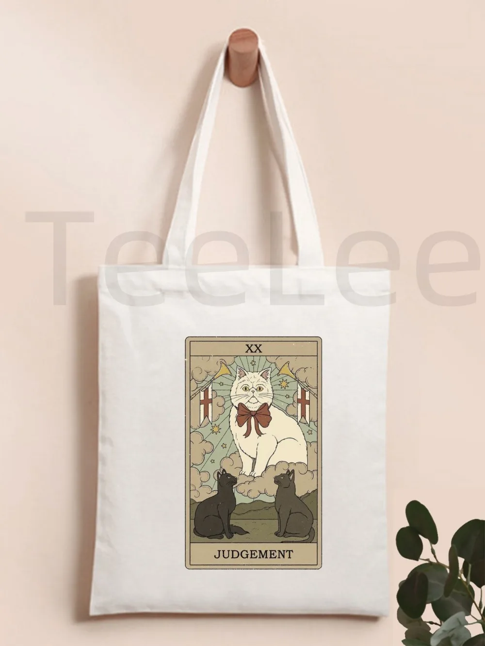 Vintage Tarot Katze gedruckt Einkaufstasche Frauen Harajuku Shopper Handtasche Mädchen Schulter Einkaufstasche Dame Leinwand Tasche Bolsa Feminina