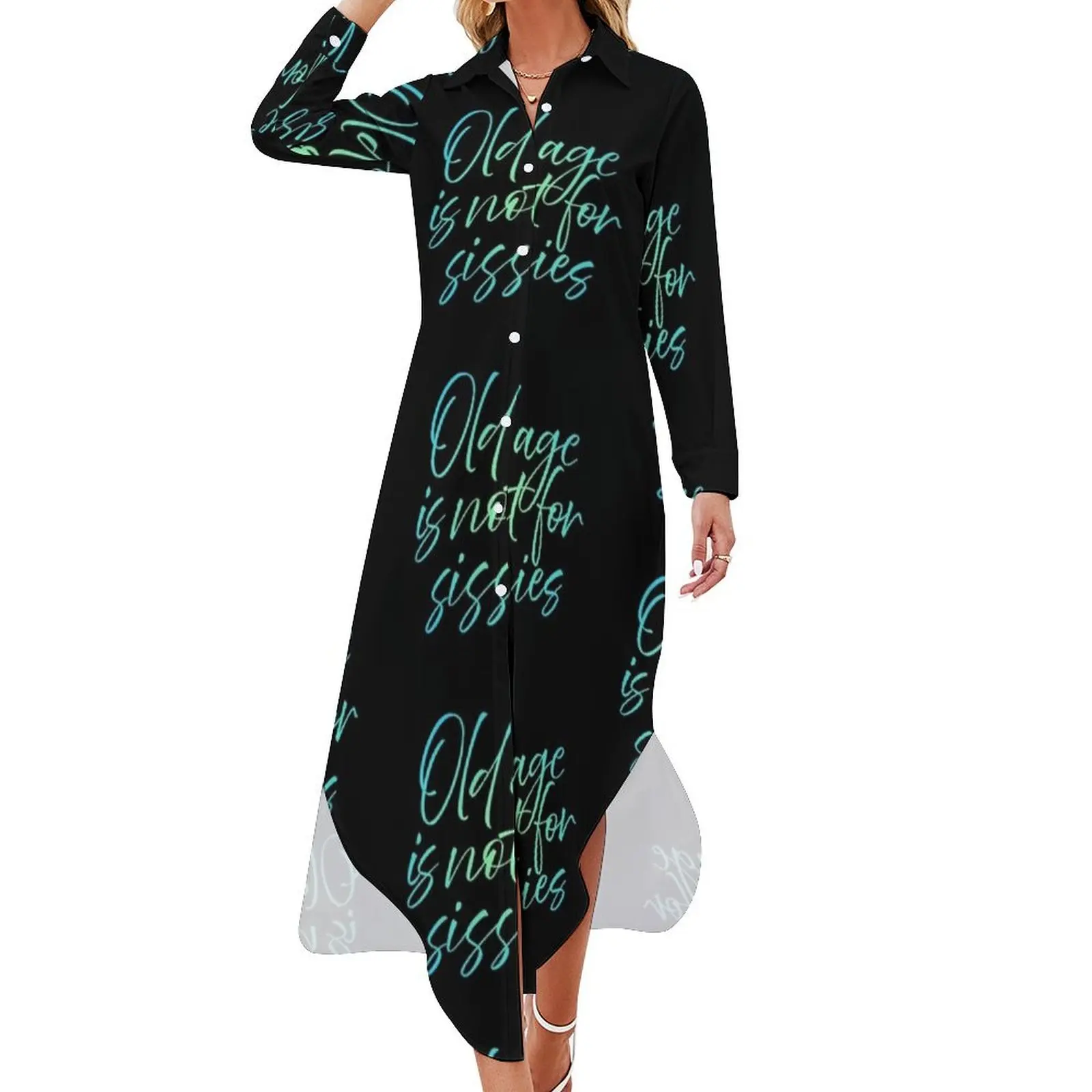 

Old age is not for sissies. v.4 Long Sleeved Shirt Dress Evening dresses long sleeve dress elegant dresses for women