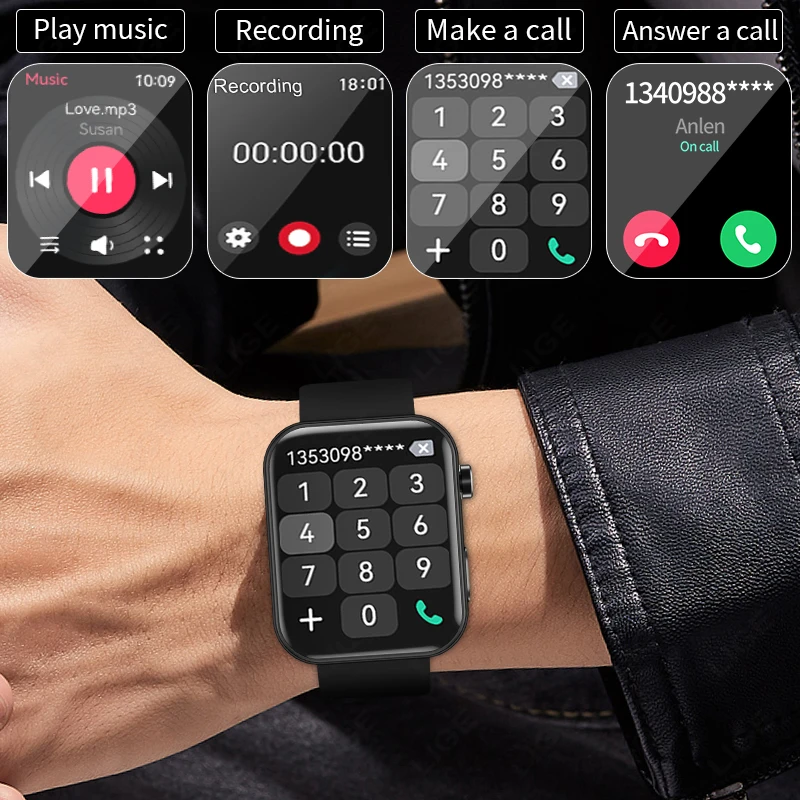 LIGE 512M Storage Smart Watch Men 1.91'' HD Large Screen Bluetooth Call Wristwatch Take Photo Vedio Local Music Sport Smartwatch