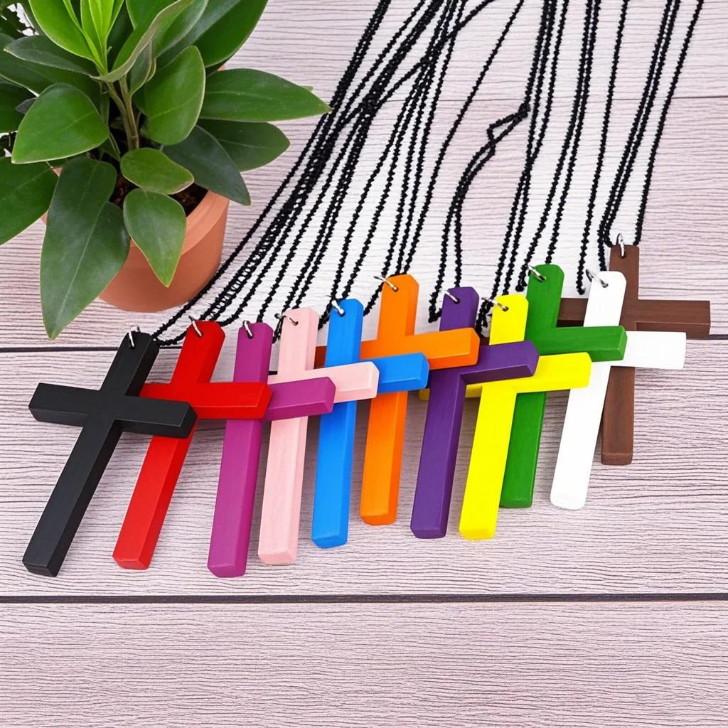 1pc Vintage Holz Kreuz Anhänger Halskette Einfache Natürliche Holz Kreuz Halskette Hip Hop Pullover Kette Schmuck Zubehör Geschenke NEUE