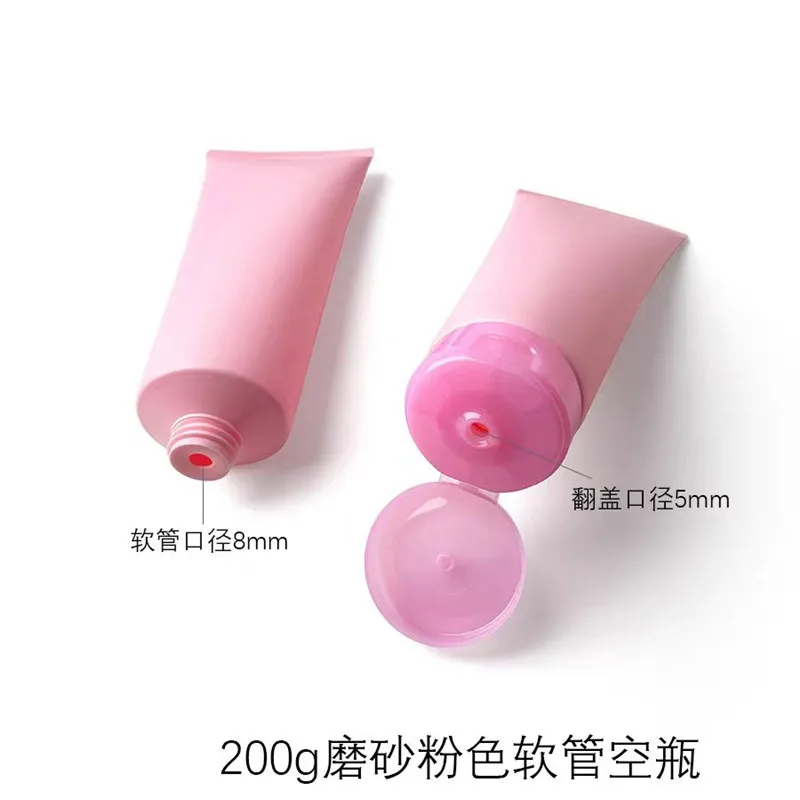 10/30/50pcs 200ml New Empty Matte Pink Soft Tube for Face Facial Cleanser /Body Lotion/Mask  Squeeze Tube Cosmetic Container