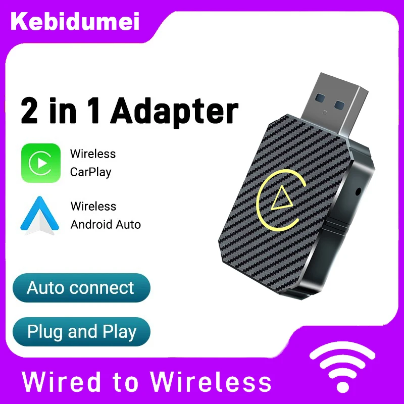 Nuevo Dongle inteligente 2 en 1 Carplay y Android Auto 5G WIFI adaptador inalámbrico de conexión rápida para Audi VW Hyundai Jeep Benz