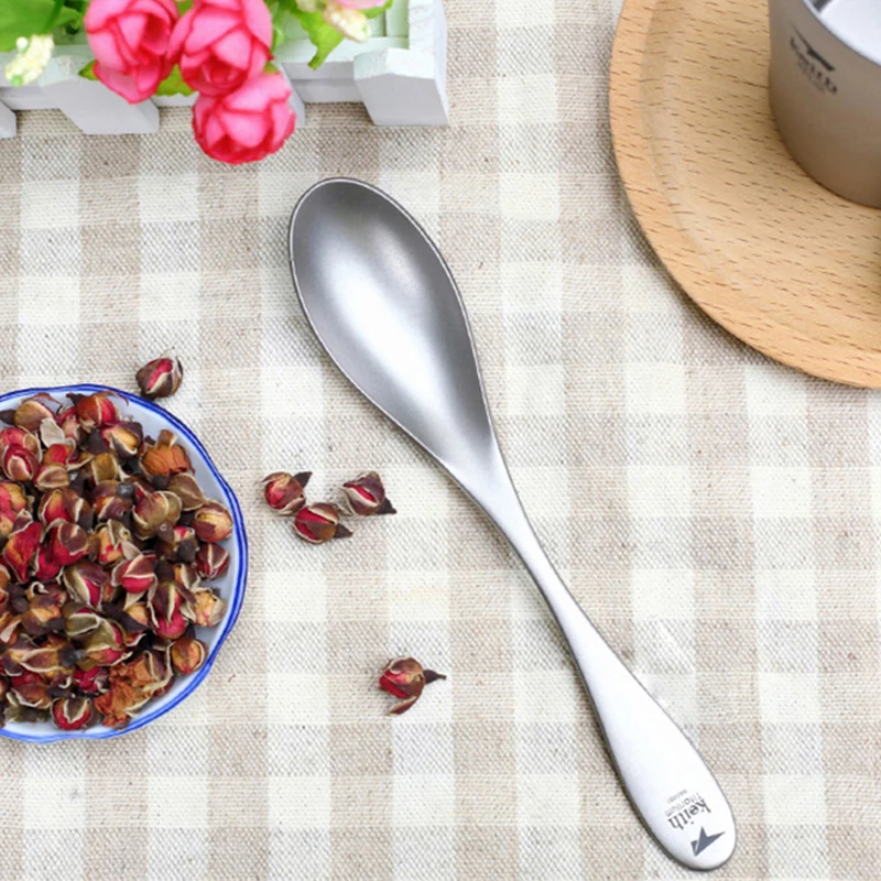 Keith Titanium Thicken Spoon Fork Kitchen Tableware for Dessert Coffee Soup Spoon Outdoor Camping Hiking Travel Tableware Ti5203