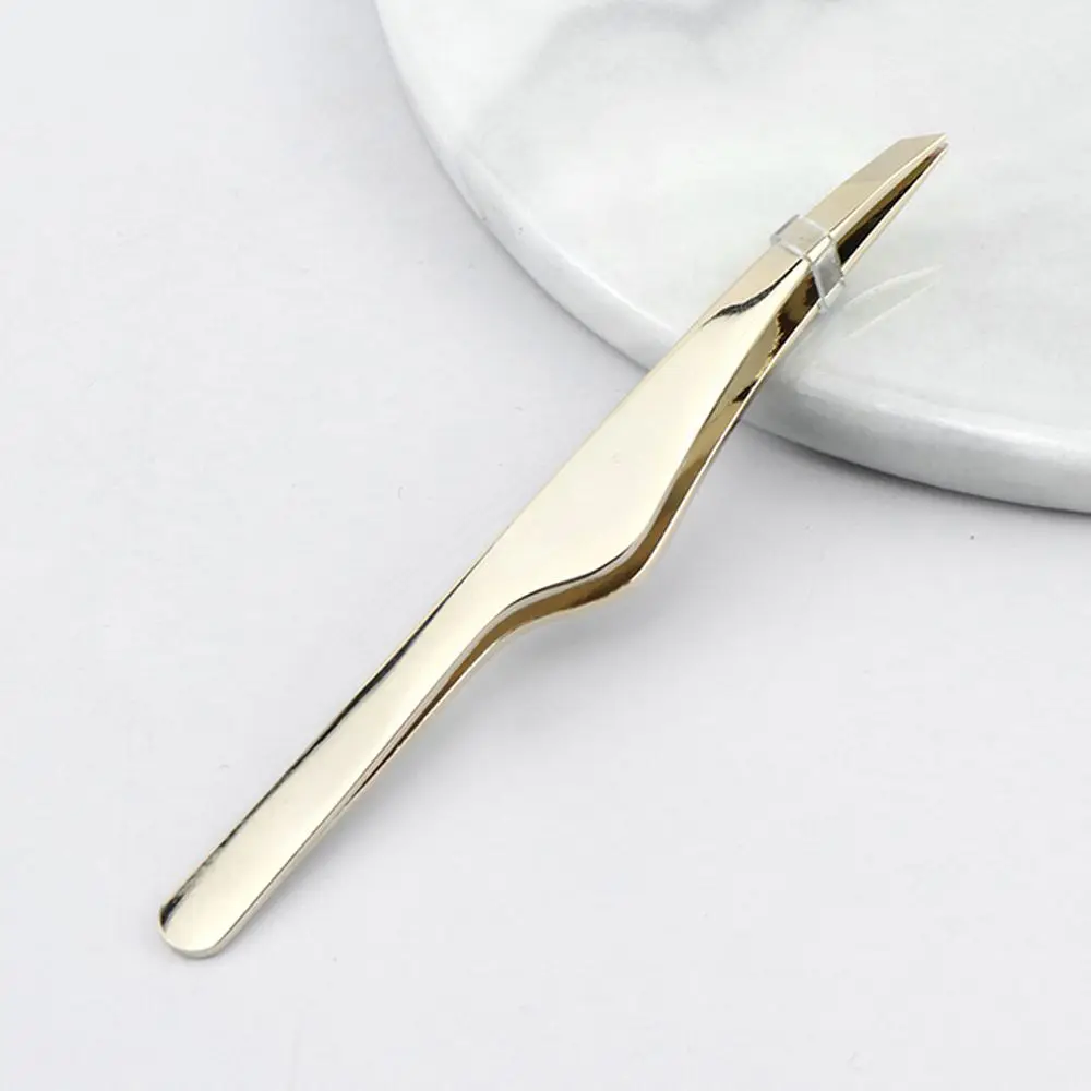 Gold Women Precision Beauty Tools Makeup Fine Hairs Lash Hairs Puller Eyelash Tweezers Eye Brow Clips Eyebrow Tweezer