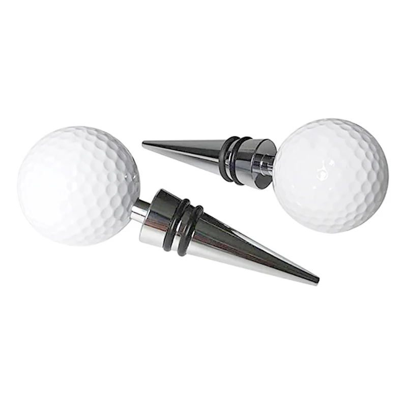 1PC Silver Golf Ball Wine Bottle Stoppers Beer Beverage Bottle Stoppers Bottles Sealer Alloy Kitchen Bar Tool Golfer Lover Gifts