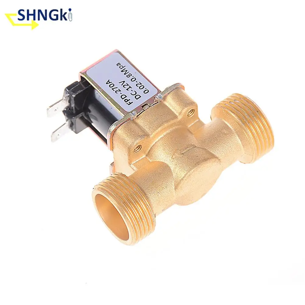 1Pcs Brass Electric Solenoid Valve Water Normally Closed Air Inlet 3/4\