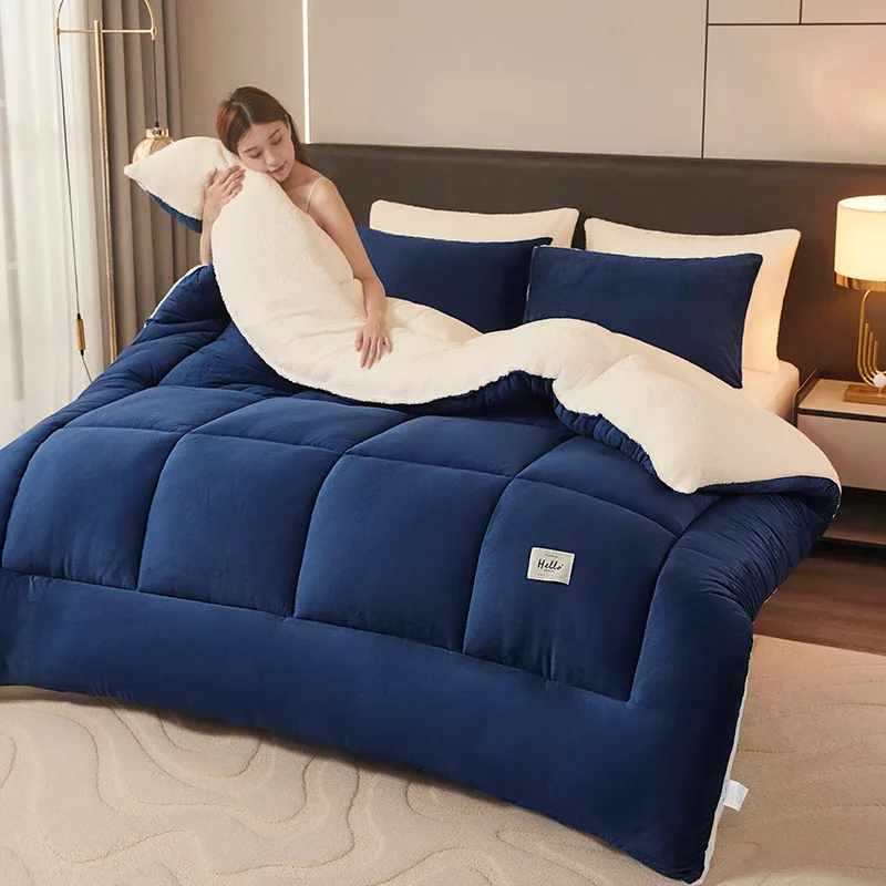 Luxury Comforter Reversible Ultra Plush All-Season Duvet Insert Machine Washable for Bedroom Dorm Hotel Solid Color (Comforter Only)